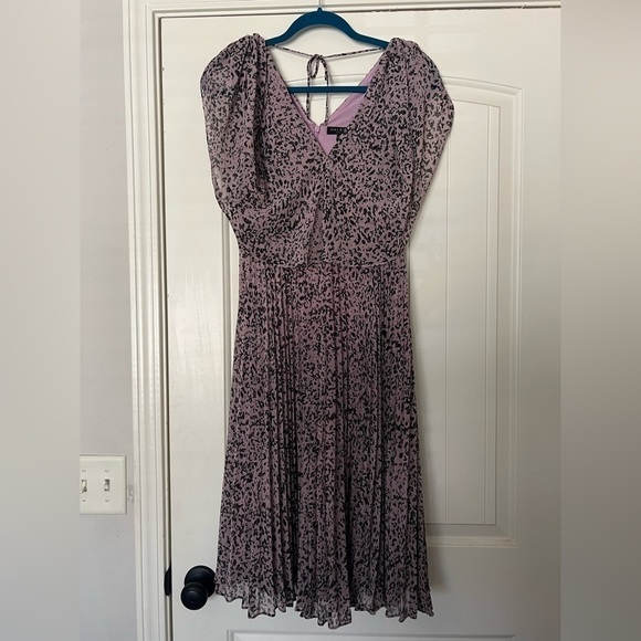 Halston Heritage Heritage Marble Print Popover Pleated Dress - Picture 2 of 9